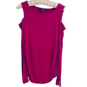 White House Black Market Burgundy Cold Shoulder